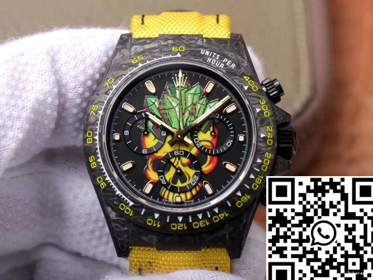 Fiber Carbon Rolex Chronograph Dial Daytona Edition Skull Cosmos Color 0402